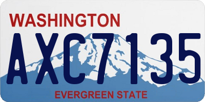 WA license plate AXC7135