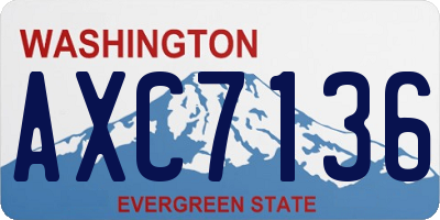 WA license plate AXC7136