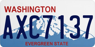 WA license plate AXC7137