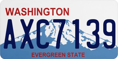 WA license plate AXC7139