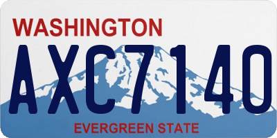 WA license plate AXC7140