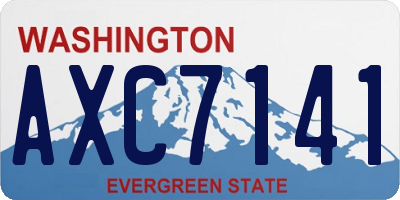 WA license plate AXC7141