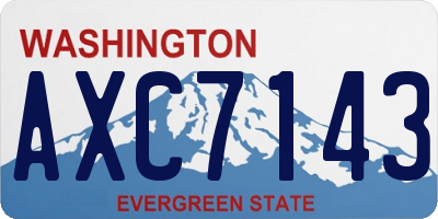 WA license plate AXC7143