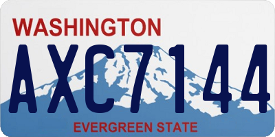 WA license plate AXC7144