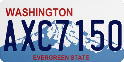 WA license plate AXC7150