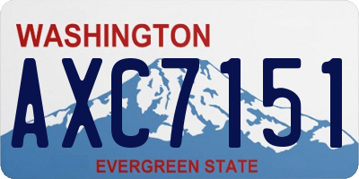 WA license plate AXC7151