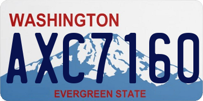 WA license plate AXC7160