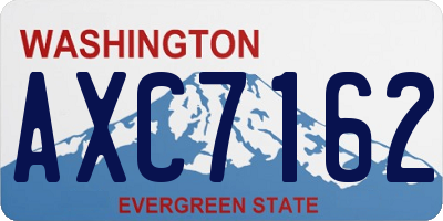 WA license plate AXC7162