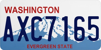 WA license plate AXC7165