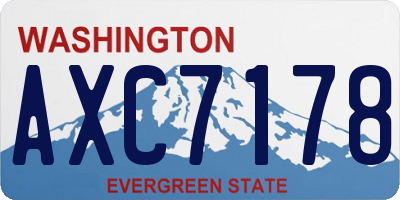 WA license plate AXC7178