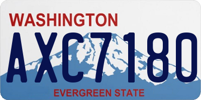 WA license plate AXC7180