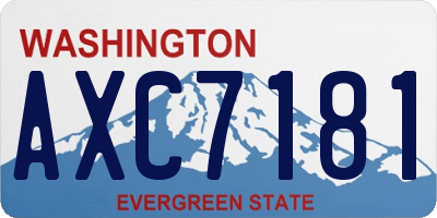 WA license plate AXC7181