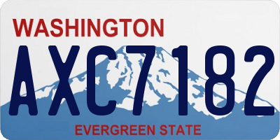 WA license plate AXC7182
