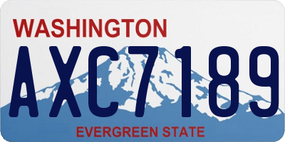 WA license plate AXC7189