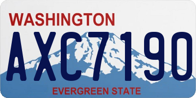 WA license plate AXC7190