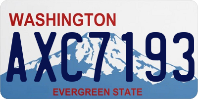 WA license plate AXC7193