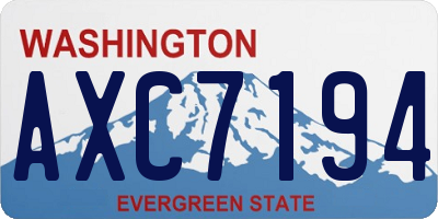 WA license plate AXC7194