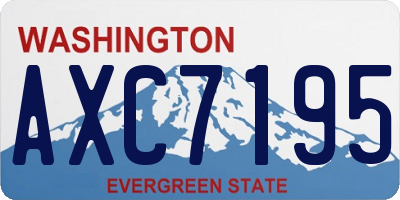 WA license plate AXC7195