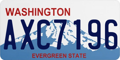 WA license plate AXC7196