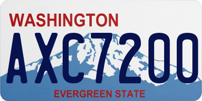 WA license plate AXC7200
