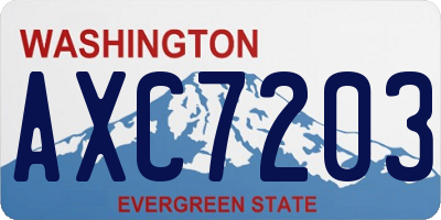 WA license plate AXC7203