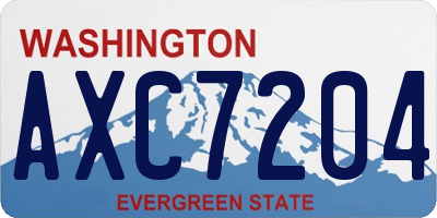 WA license plate AXC7204