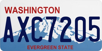WA license plate AXC7205