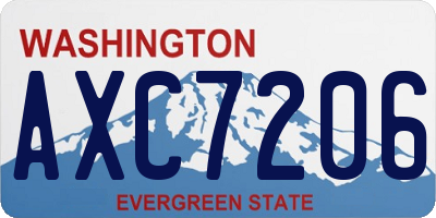 WA license plate AXC7206