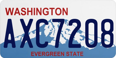 WA license plate AXC7208