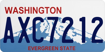 WA license plate AXC7212