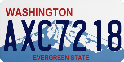 WA license plate AXC7218