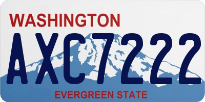 WA license plate AXC7222