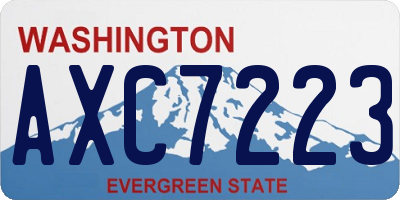 WA license plate AXC7223