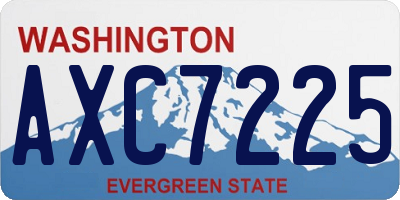 WA license plate AXC7225