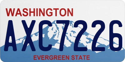 WA license plate AXC7226