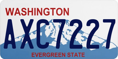 WA license plate AXC7227