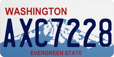 WA license plate AXC7228
