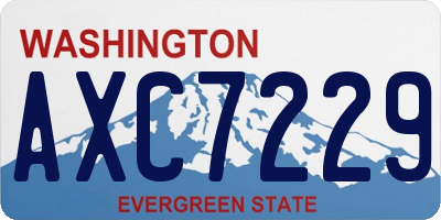 WA license plate AXC7229