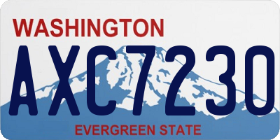 WA license plate AXC7230