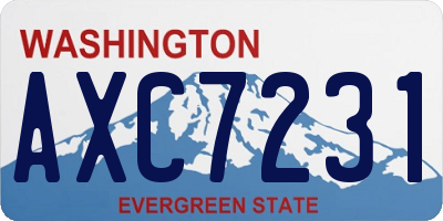 WA license plate AXC7231