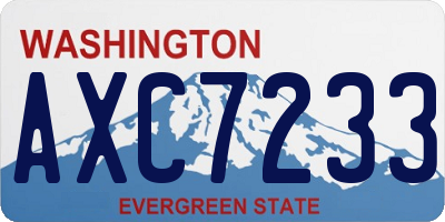 WA license plate AXC7233