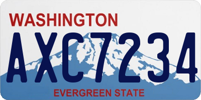 WA license plate AXC7234
