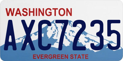 WA license plate AXC7235