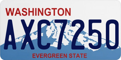 WA license plate AXC7250