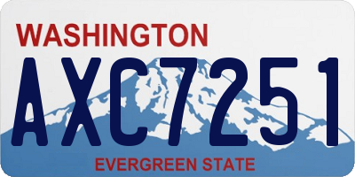 WA license plate AXC7251