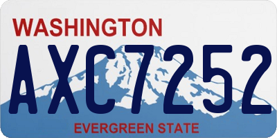 WA license plate AXC7252