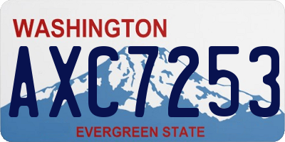 WA license plate AXC7253