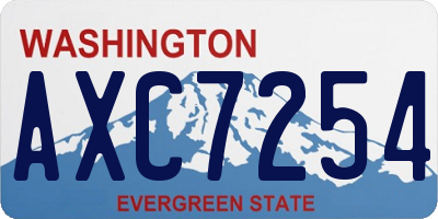 WA license plate AXC7254