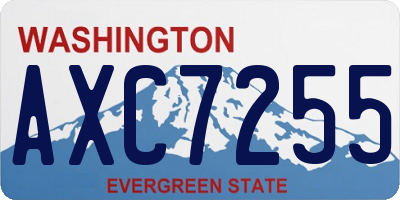 WA license plate AXC7255