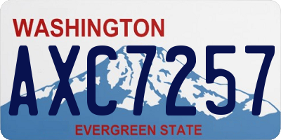 WA license plate AXC7257